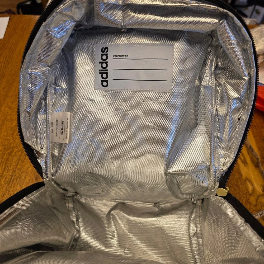 Adidas Black Gold Mini Backpack Lunch Bag‎ Insulated Kids School Travel 2 Pocket